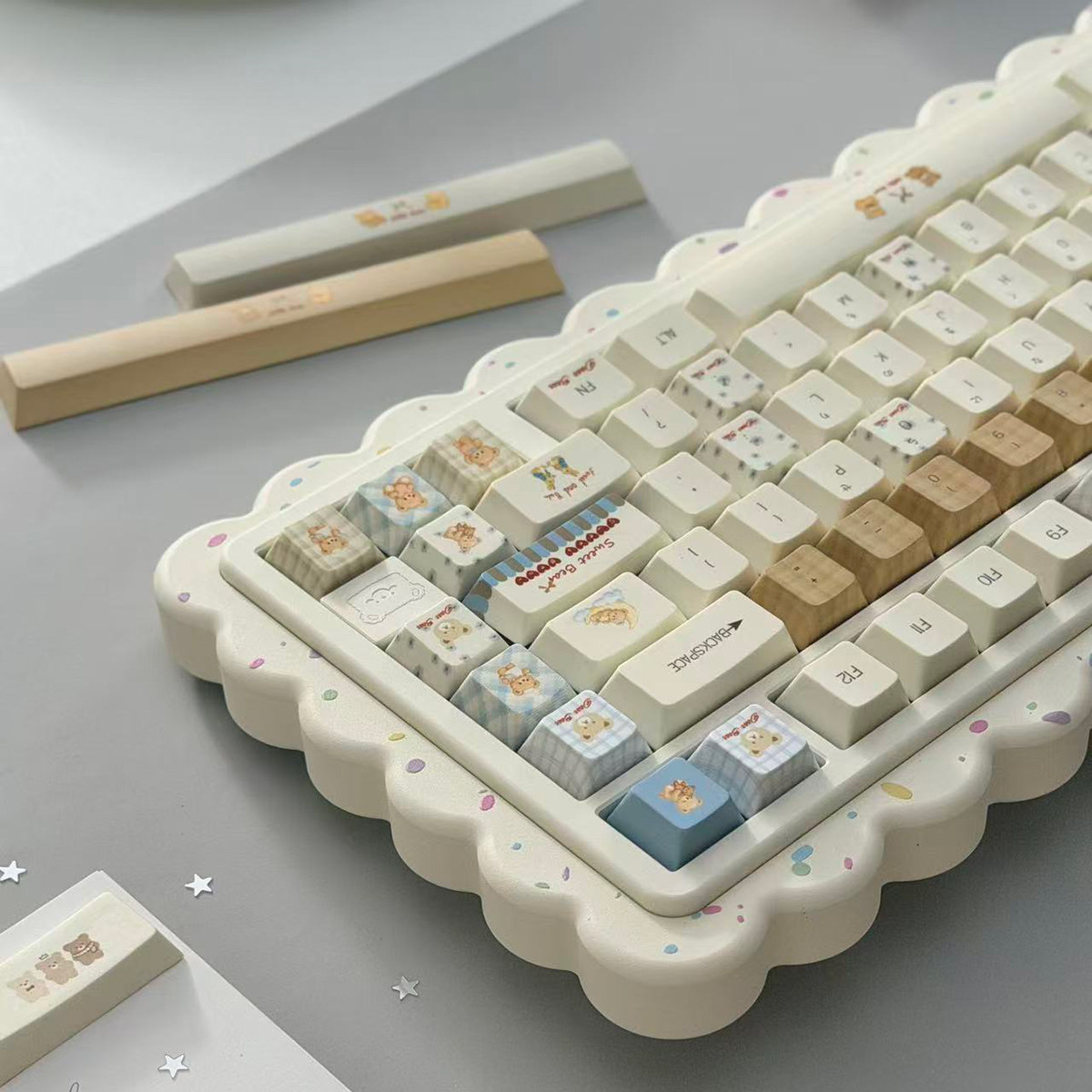 奶雾信札茶话会奶咖键帽图片