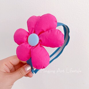 网红小清新纯色大花朵发箍宝宝碎发整理发箍女童百搭装饰头饰