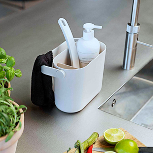 丹麦zone厨房清洁用品收纳盒多功能收纳置物架洗碗抹布沥水架收纳