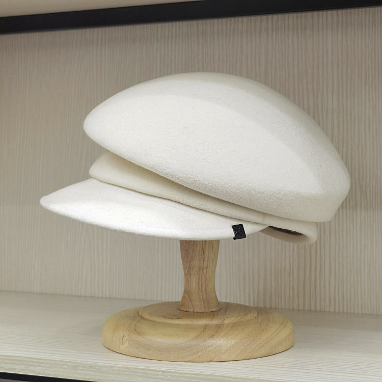 秋冬休闲款羊毛呢时装马术帽女