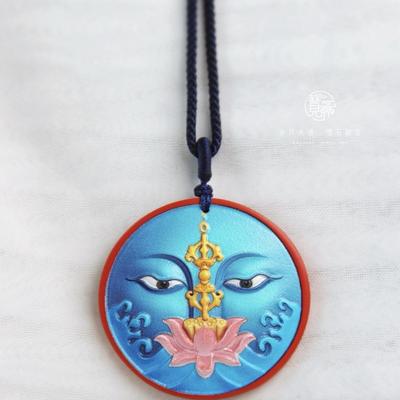 朱砂般若佛眼吊坠帝王砂彩绘大号安国风新中式本命年男女生挂件