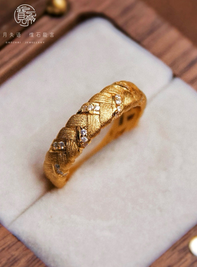 麦穗戒指中古纯银S925编织穗穗平安拉丝意大利轻奢小众设计百搭