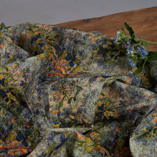 外套裙袍田园服装 印花西装 秋冬加厚全棉灯芯绒数码 面料 栖谷