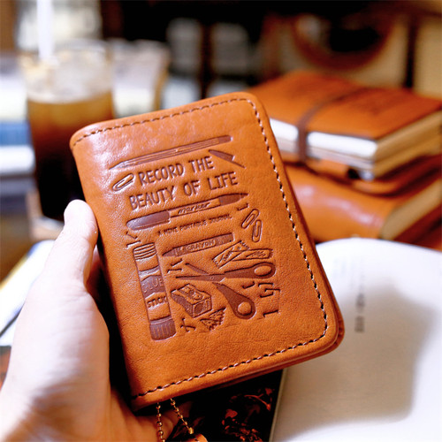 2025新品头层牛皮多功能手账本a7m5活页记事本复古旅行笔记会议本