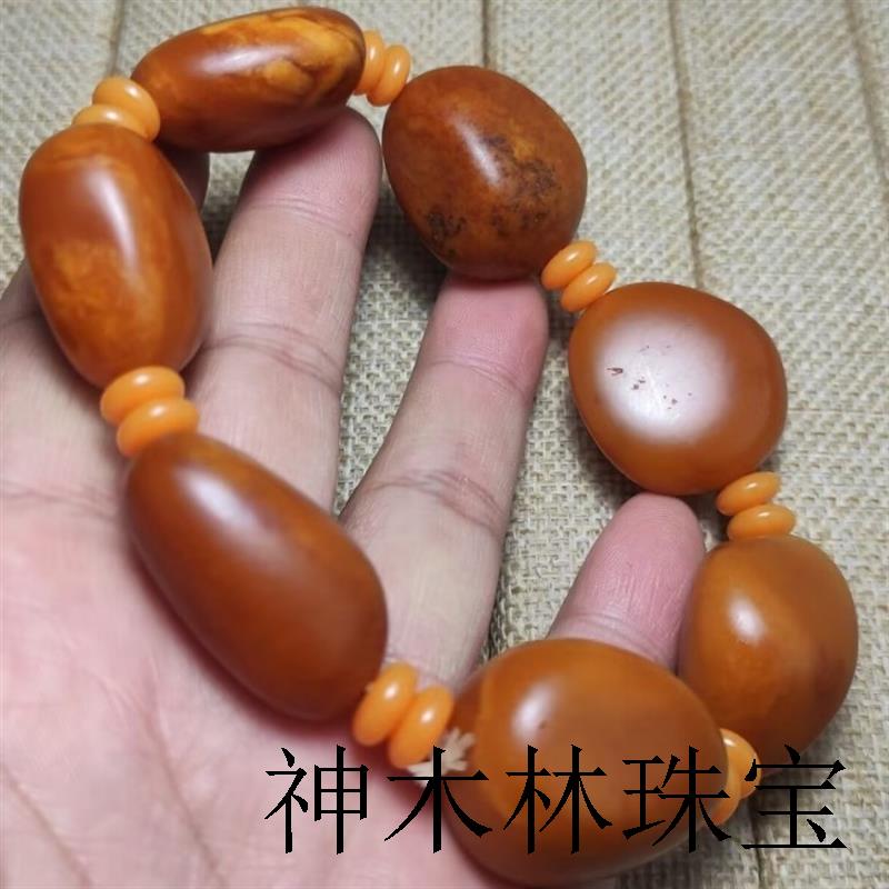 收藏级精品新疆和田玉籽料原石黄沁皮籽料原石手串男款送礼