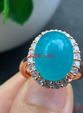 精选天河石戒指女款冰种冰透戒