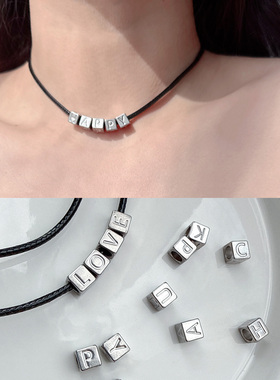 小众DIY字母组合颈链女款choker