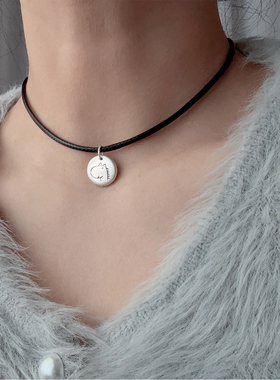 新款足银999生肖圆牌choker颈链