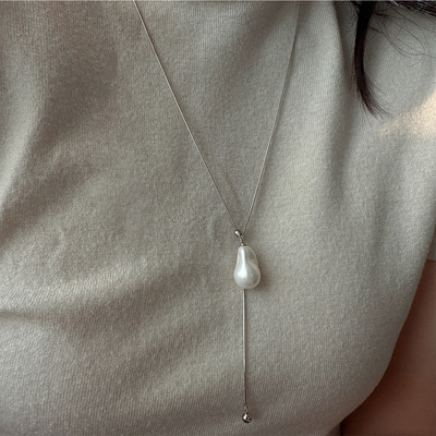 整体S925纯银长款大巴毛衣链轻奢