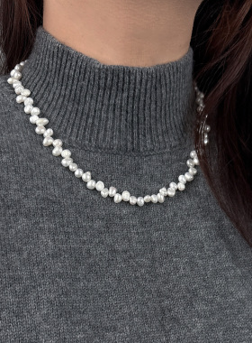 天然淡水真珍珠项链毛衣项链磁吸