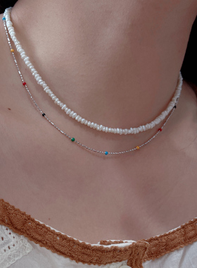 小众极细巴洛克异形淡水珍珠项链