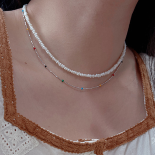 小众细碎风 极细小巴洛克异形淡水珍珠项链高级感锁骨链女百搭潮