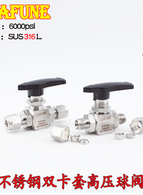 不锈钢SUS316L高压6000PSI BV-10OD双卡套仪表球阀 替代Masterlok