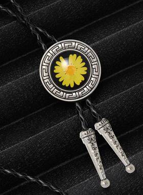 吊坠时尚雏菊图案工艺项饰热项链欧美风跨境金属个性狼头电镀