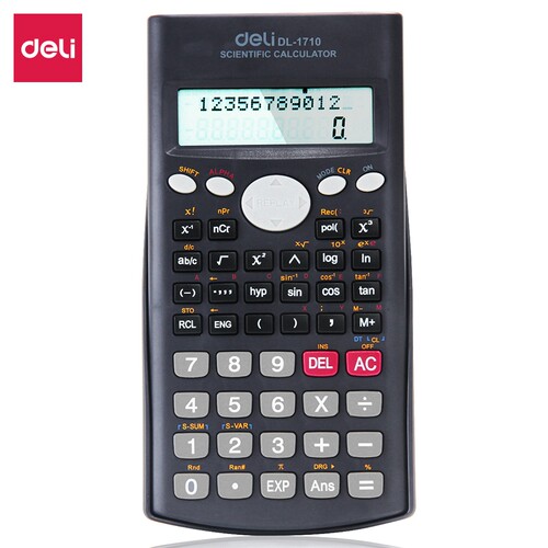 得力1710函数计算器科学考试大学高中多功能函数方程带外壳(深蓝)