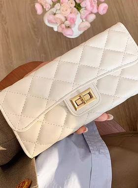 菱格钱包女长款2025新款小香风欧美时尚大容量手拿包拉链女士钱夹