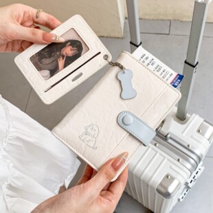 创意可爱小狗护照夹旅行护照包机票证件银行卡收纳卡包保护套钱包