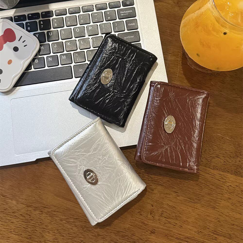 韩系简约ins钱包女短款设计感百搭多卡位卡包学生折叠便携零钱包