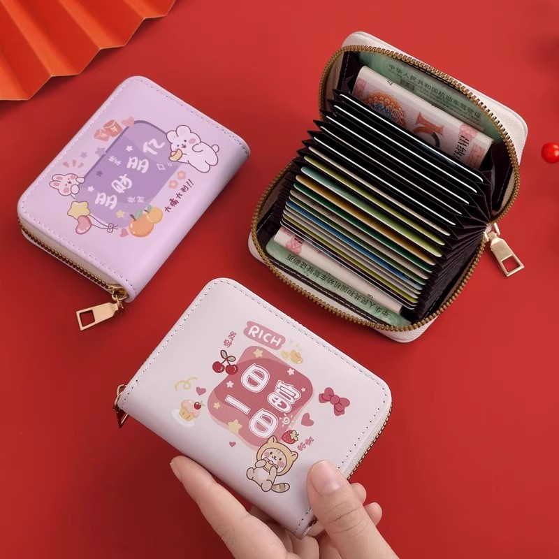 可爱卡包女卡通甜美多卡位证件包
