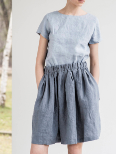 子 百慕大短裤 亚麻女短裤 百搭休闲大码