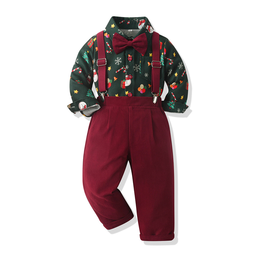 男童圣诞节服装儿童绅士服套装