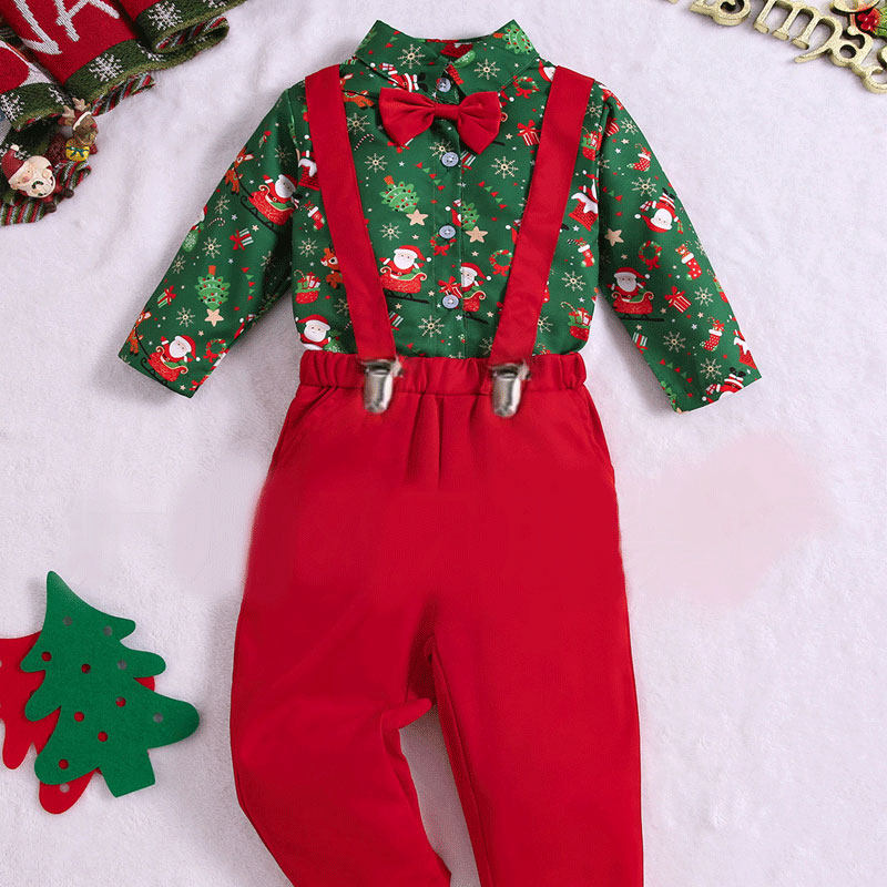 圣诞节儿童服装男童演出服
