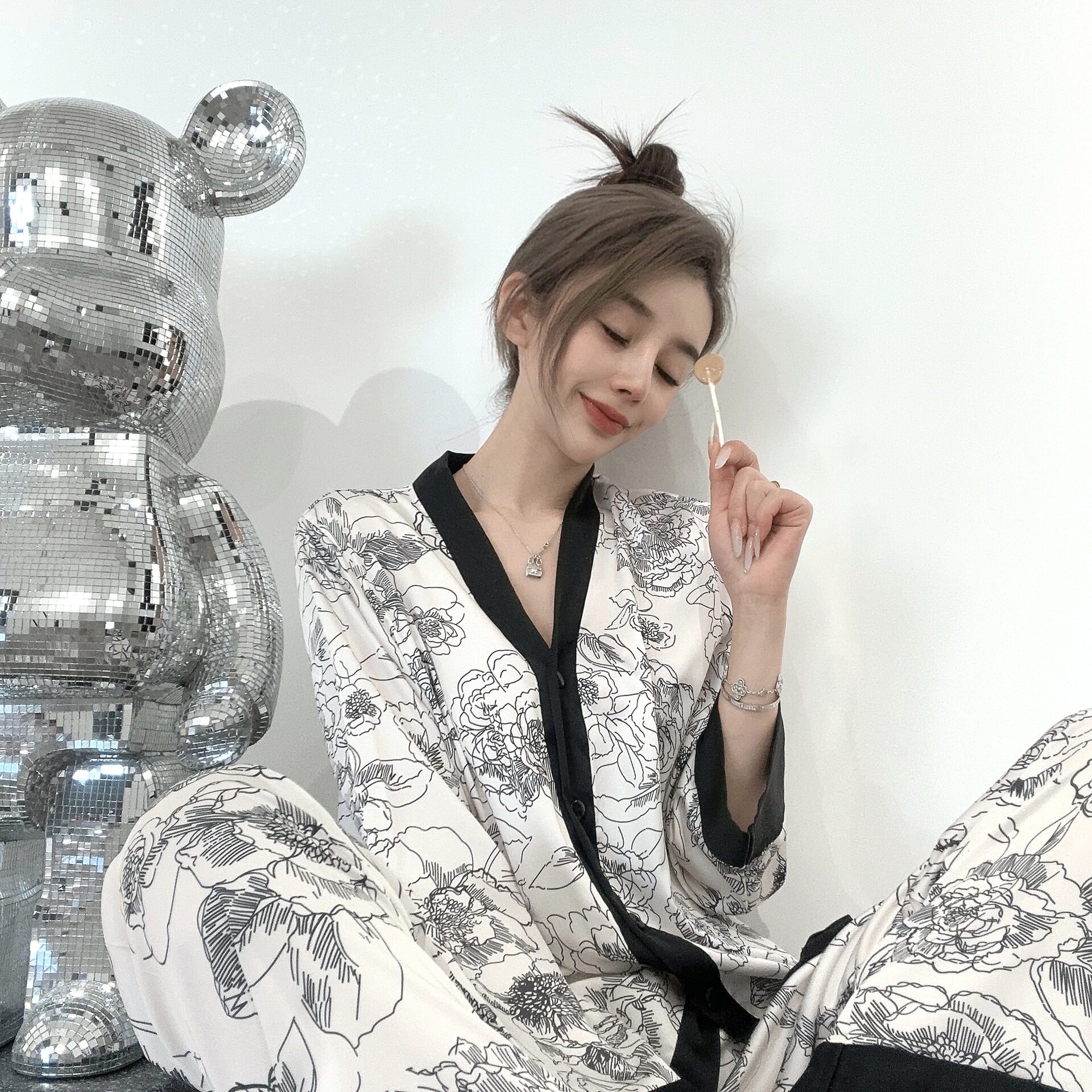 山楂树之恋春秋雪软丝家居服睡衣