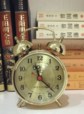 机芯手动双铃老人钟滴答怀旧发条