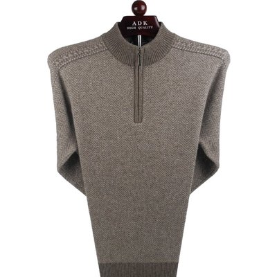 金兔半拉链冬季牦牛绒加厚羊毛衫