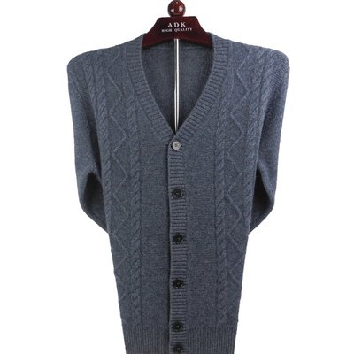 金兔牦牛绒开衫男v领外套秋冬