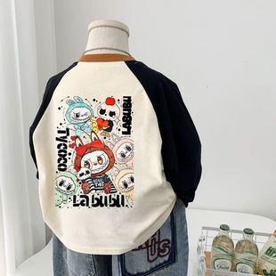 儿童长袖 2025春秋新款 T恤男女童纯棉上衣宝宝卡通印花打底