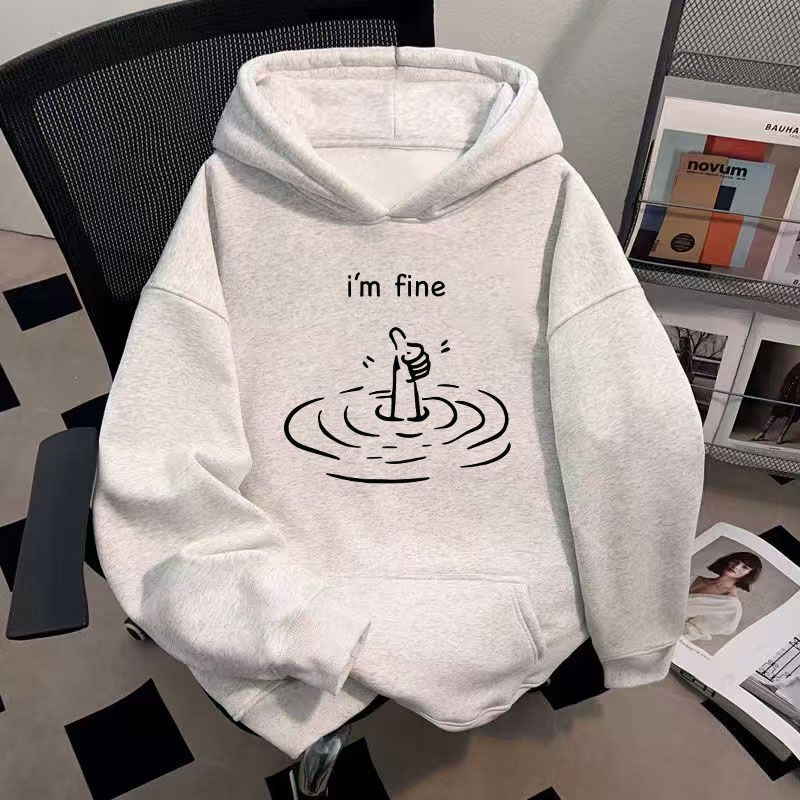纯棉卫衣男重磅欧美高街字母印花连帽学生上衣ins卫衣百搭休闲