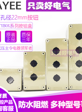 TAYEE上海天逸电器开关盒TYX1防水ABS 2位按钮盒2 3 4孔 TYX1S 1P