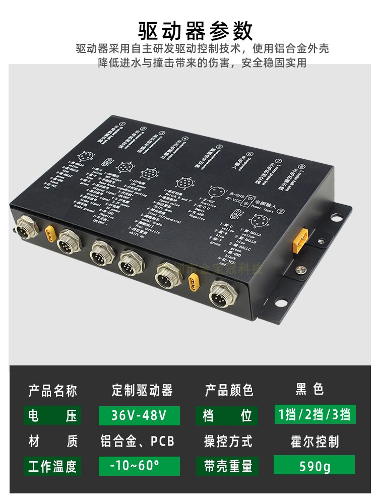 金宝冠一控二无刷轮毂电机驱动器改装助力电动平板推车控制器套件