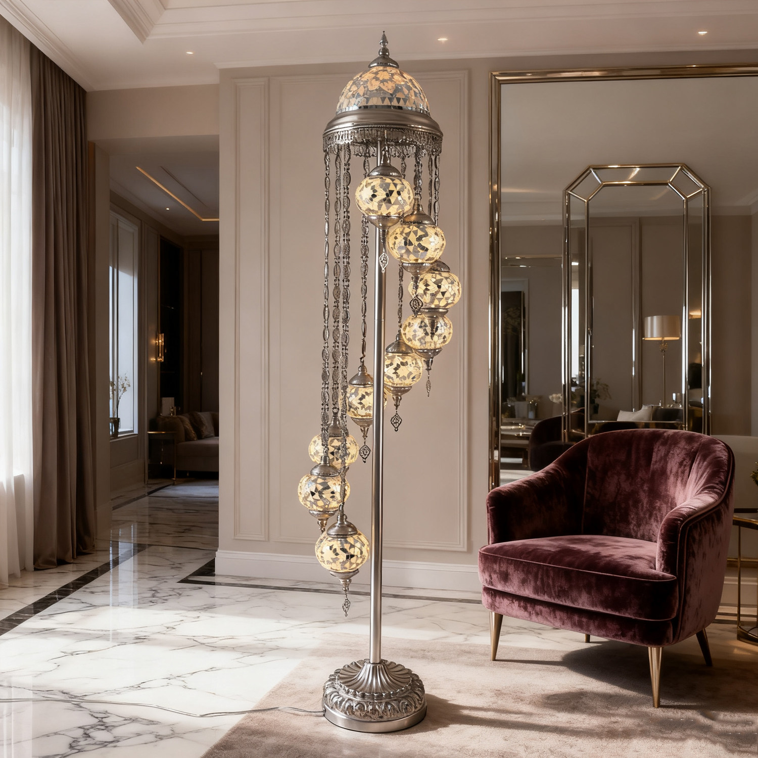 土耳其特色落地灯ins网红欧式美式复古客厅卧室装饰落地灯创意灯