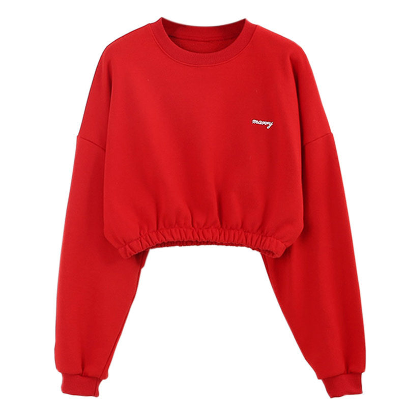 REYNA SWEATSHIRT WOMENS CROPPED LOOSE HOODLESS HIGH WAIST CINCHED WAIST ATHLEISURE RUNNING DANCE JACKET LONG SLEEVES