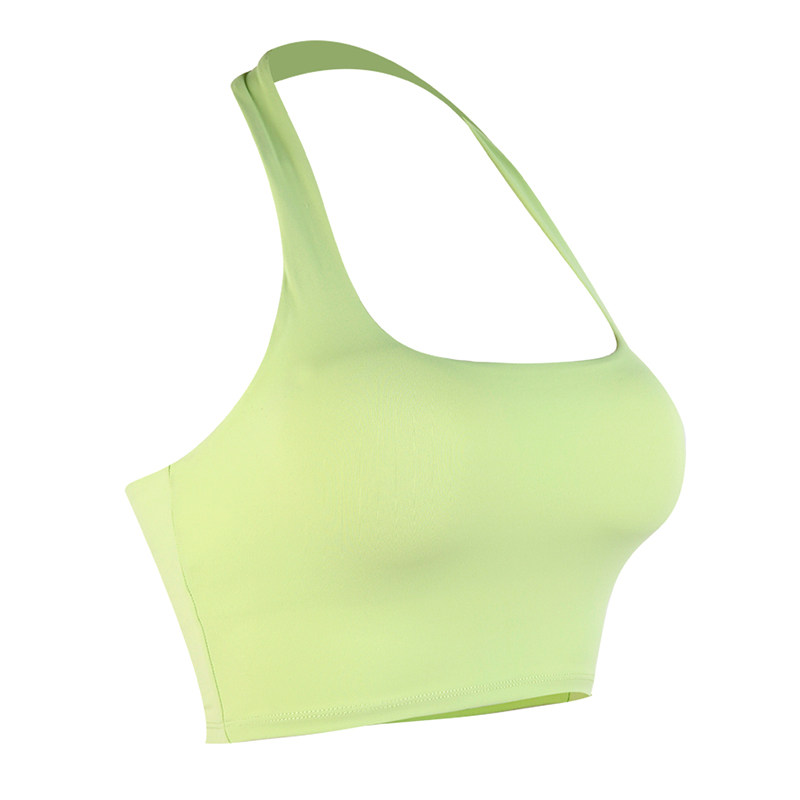 REYNA FITNESS HALTERNECK SUSPENDERS WOMENS CHEST PADS GATHERED BEAUTIFUL BACK WAIST NIPPLING YOGA SPORTS RUNNING VEST BRA