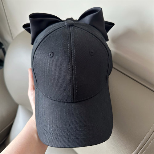 缎面大蝴蝶结甜美时尚鸭舌帽洋气