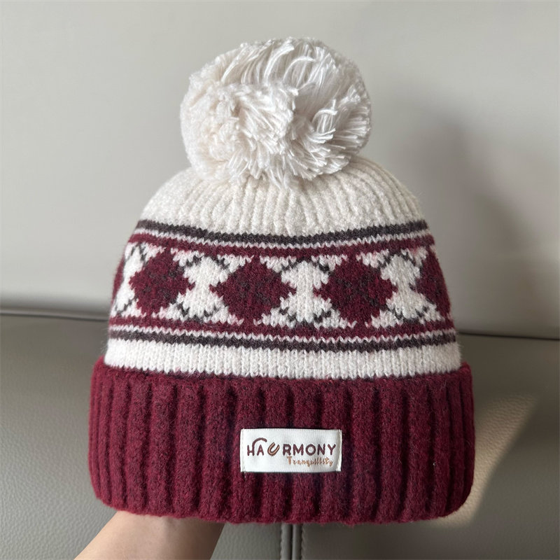 冬季氛围感保暖针织毛线帽女时尚