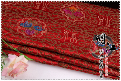 diy福字红木家具仿古风织锦缎