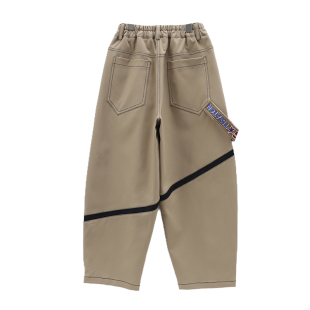男童休闲裤 裤 棉布长裤 时尚 子 儿童春季 设计感松紧腰帅气裤 撞色工装