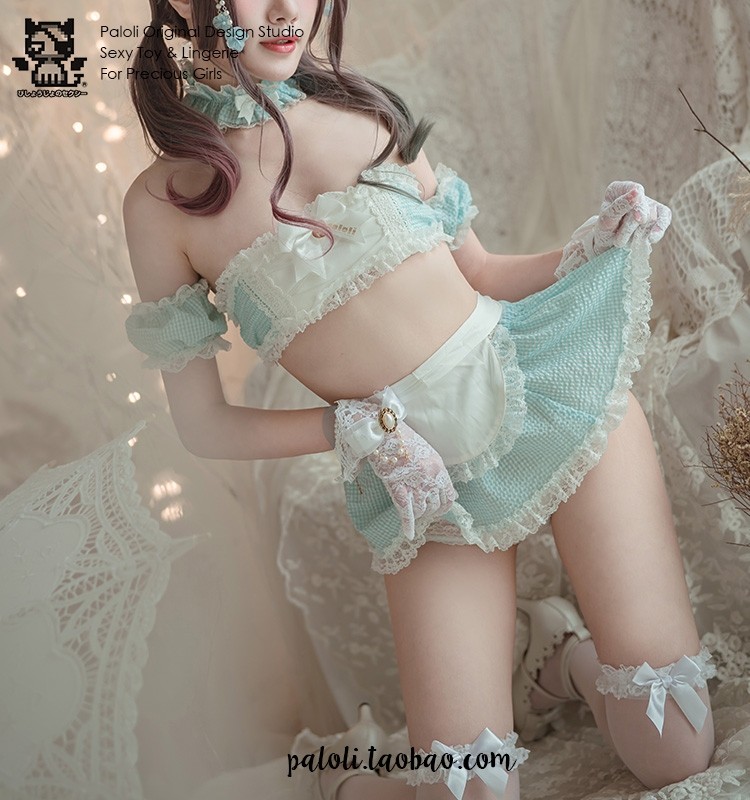 二次元女仆cos服 抹胸绑带内衣套装 私房写真拍摄服 Paloli原创