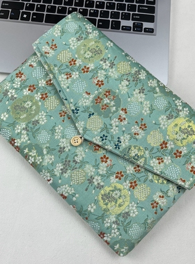 布邑手作适用于MacBook Air/Pro苹果笔记本13英寸 14寸/15英寸16英寸保护套电脑内胆包防尘包绿色国风保护袋