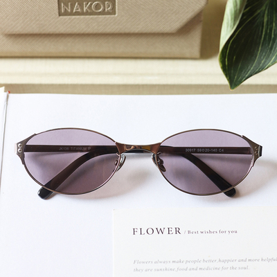 超轻钛欧美椭圆千禧偏光墨镜女老钱风防晒太阳眼镜30917