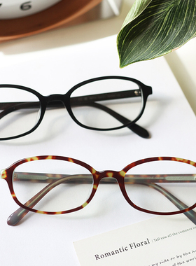 复古玳瑁眼镜女高级感小框防蓝光近视眼镜可配度数方圆脸素颜镜架