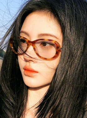 鞠婧祎同款GM玳瑁眼镜女椭圆素颜板材框防蓝光近视度数可配MM215