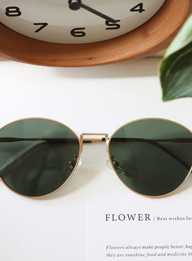 韩系金属猫眼墨镜女复古轻奢风高级感防紫外线偏光防晒太阳眼镜