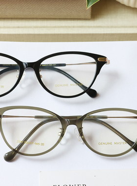 眼镜框架新品超轻板材简约款猫眼女个性近视平光眼镜2217