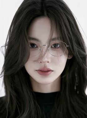 韩系小众钛架银框近视眼镜女高智感可配有度数素颜神器防蓝光镜框
