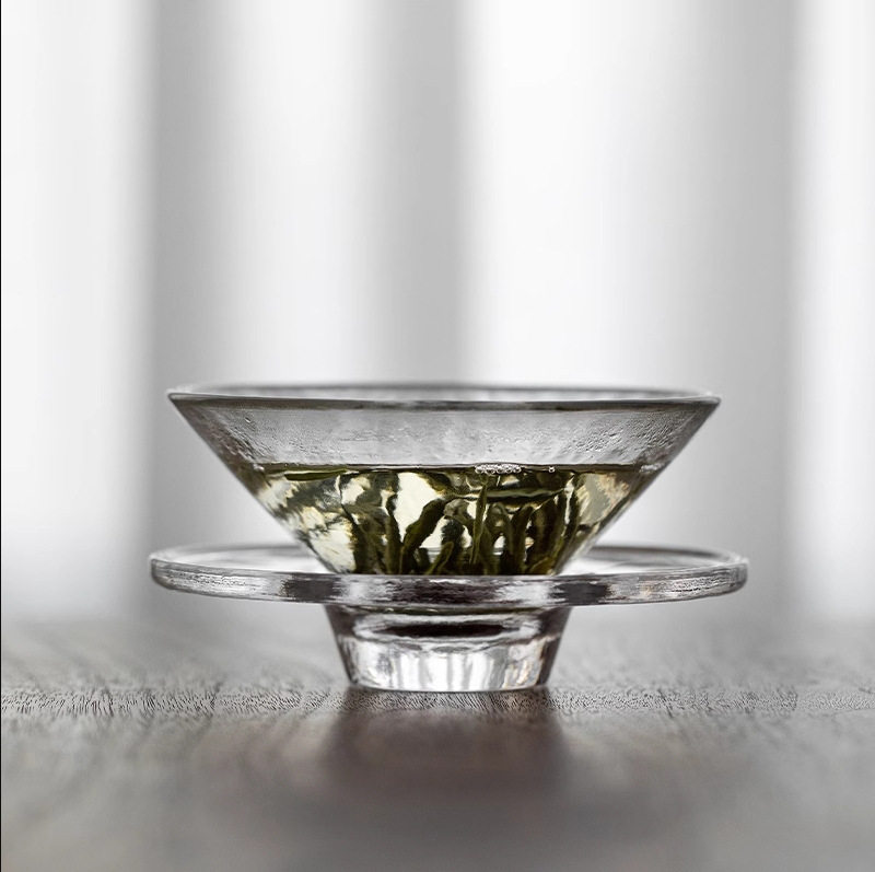 唐煎宋点琉璃茶盏主人杯仿古大号斗笠杯绿茶点茶碗泡法透明玻璃碗